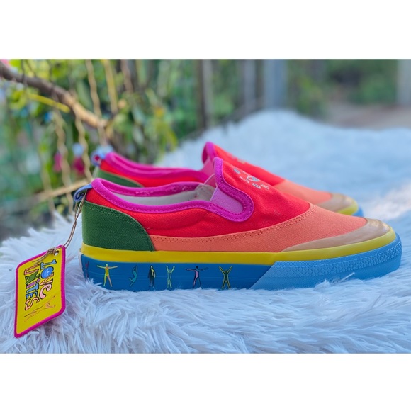 Adidas Nizza Love Unites Rainbow Slip On Shoes - Picture 5 of 12